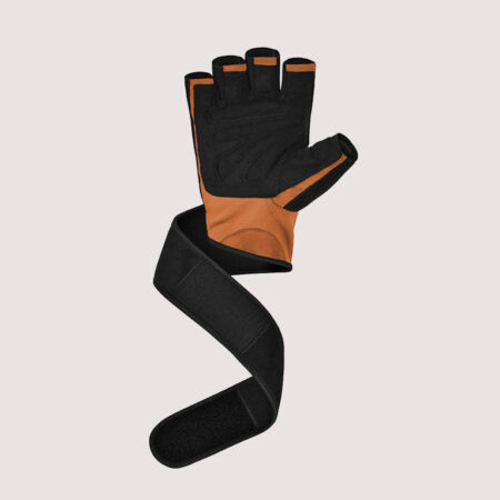 Open Finger Weightlifting Gym Gloves Colour Black/Orange 11