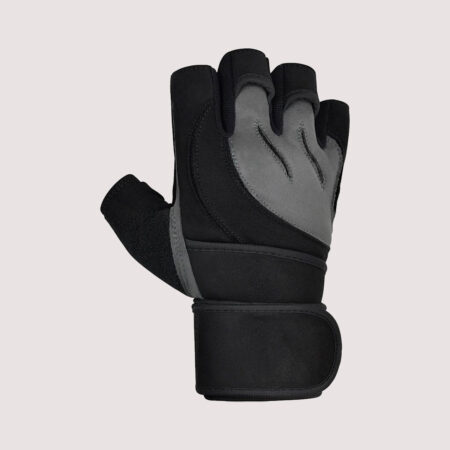 Open Finger Weightlifting Gym Gloves Colour Black/Gray 9