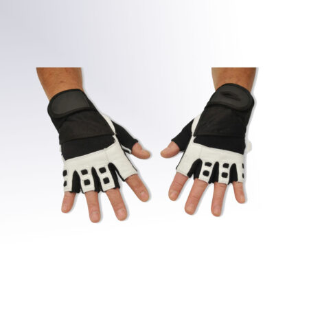 Premium Weightlifting Gym Gloves Colour Black/White 4