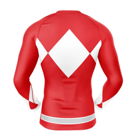 Red Ranger Power Rangers Long Sleeve Rash Guard Compression 3