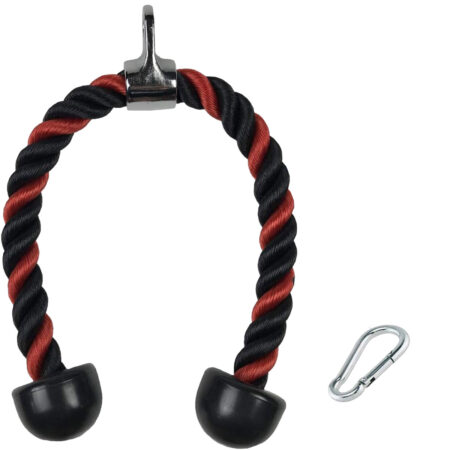 Red Tricep Rope Pull Down & Poster Set 27 or 36 Inch Heavy Duty Nylon Rope 7