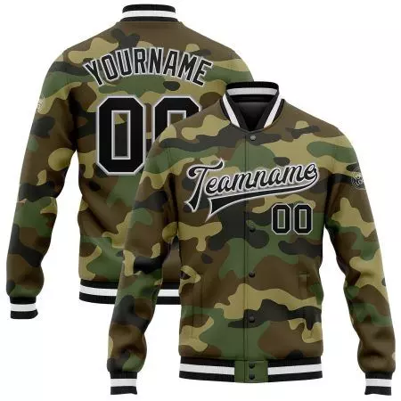School Student Baseball Jackets with Camo