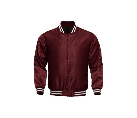 Silk Satin Burgundy Varsity Jackets 4
