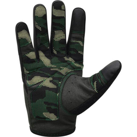 Touch Screen Friendly Full Finger Gym Gloves Colour Army Green 4