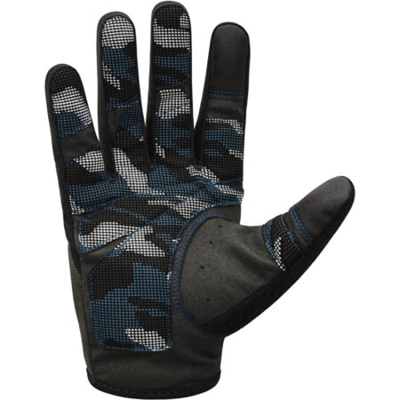 Touch Screen Friendly Full Finger Gym Gloves Colour Blue 4