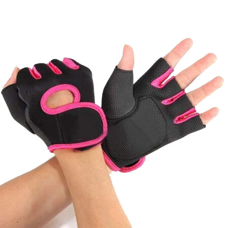 Weightlifting Gym Gloves Colour Black/Pink 3