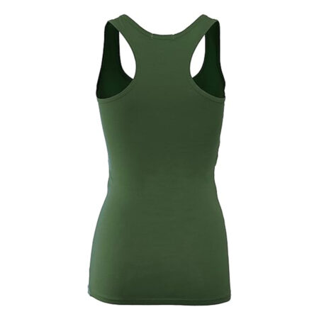Women's Basic Cotton Plain Fitted Tank Top Colour Olive 6