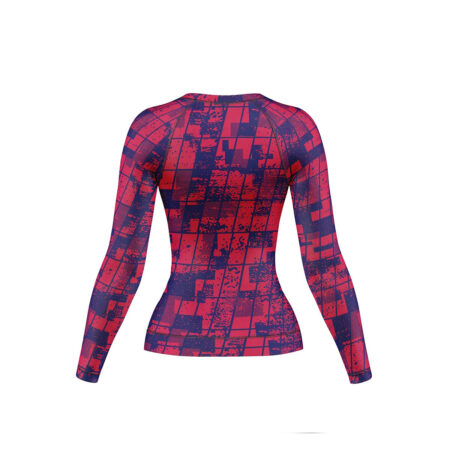 Women’s Compression Top Full Sleeves Color Red/Royal Blue 3