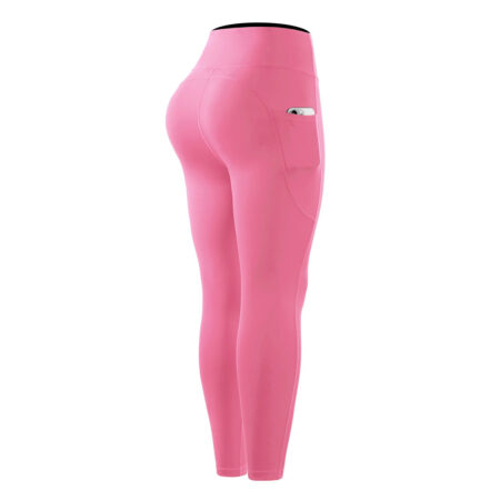 Women's Workout Pant Compression Capri Color Pink 3