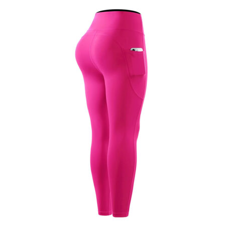 Women's Workout Pant Compression Capri Color Pink 3